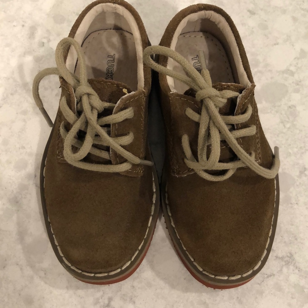 Never worn-Tucker + Tate boys suede dress shoes